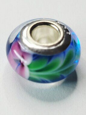 NWT S925 For Pandora Charm Bracelets 3D Murano Glass Blue Pink Green Charm Bead